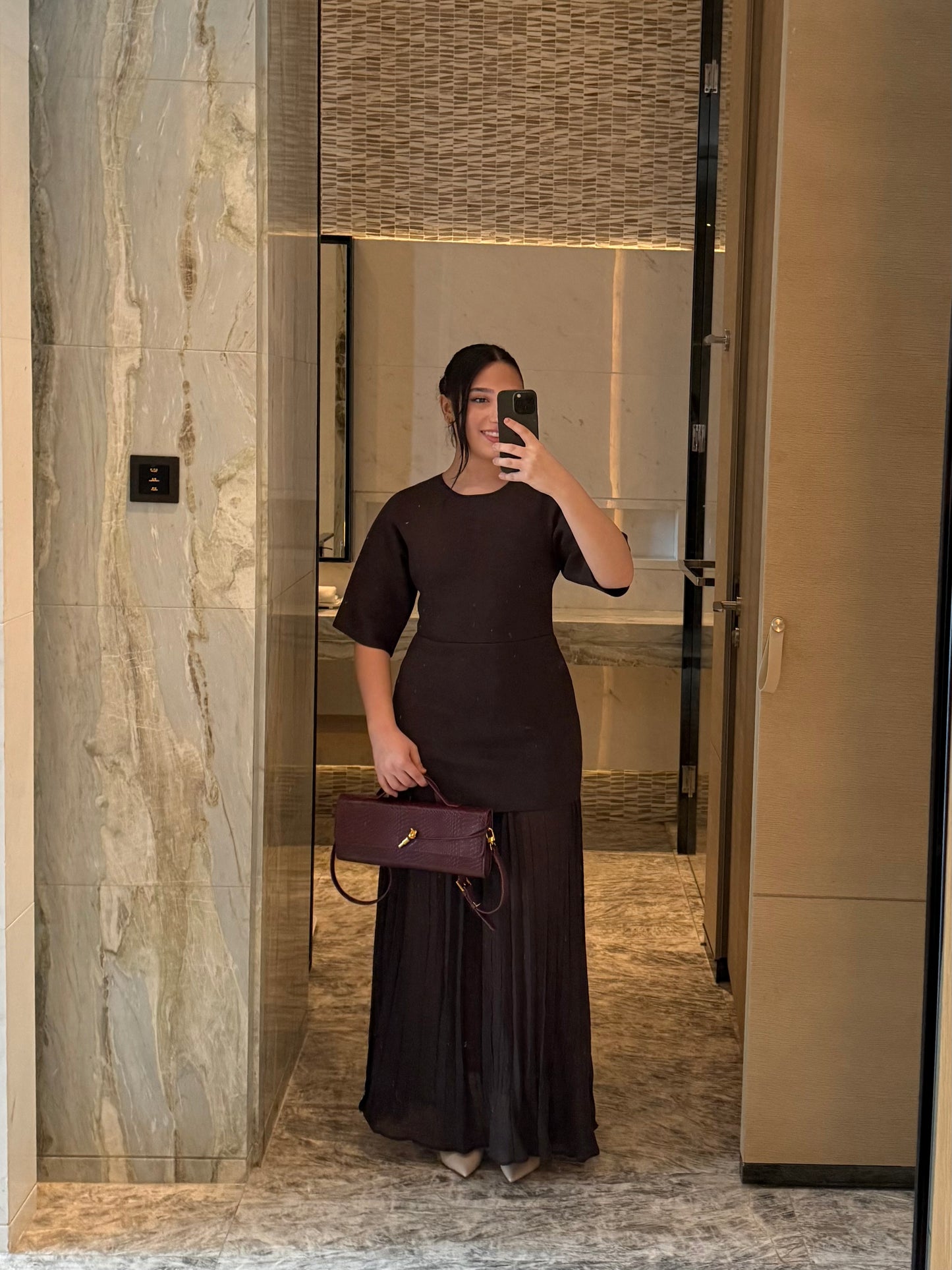 A-line pleated dress