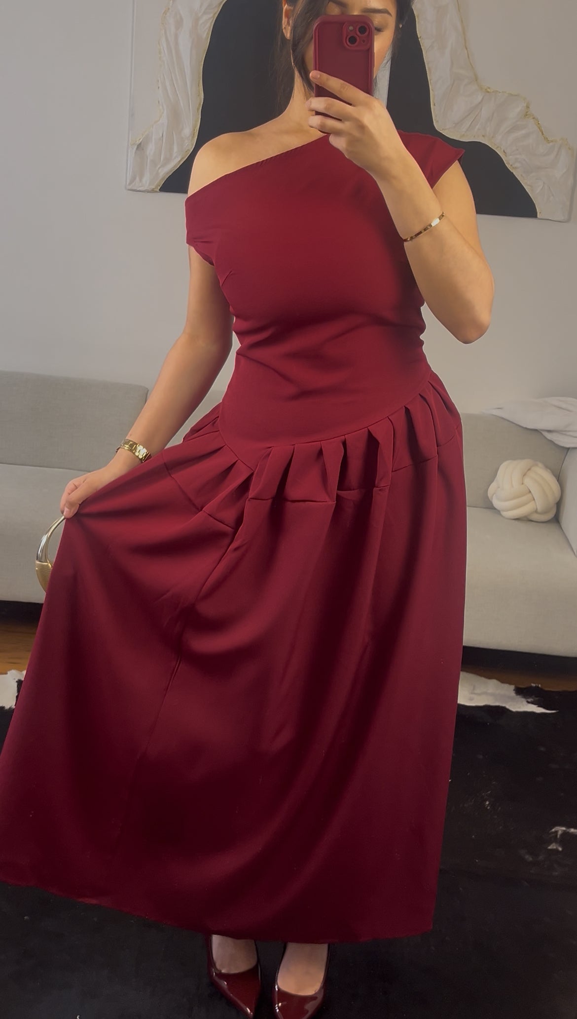 Pleated midi dress