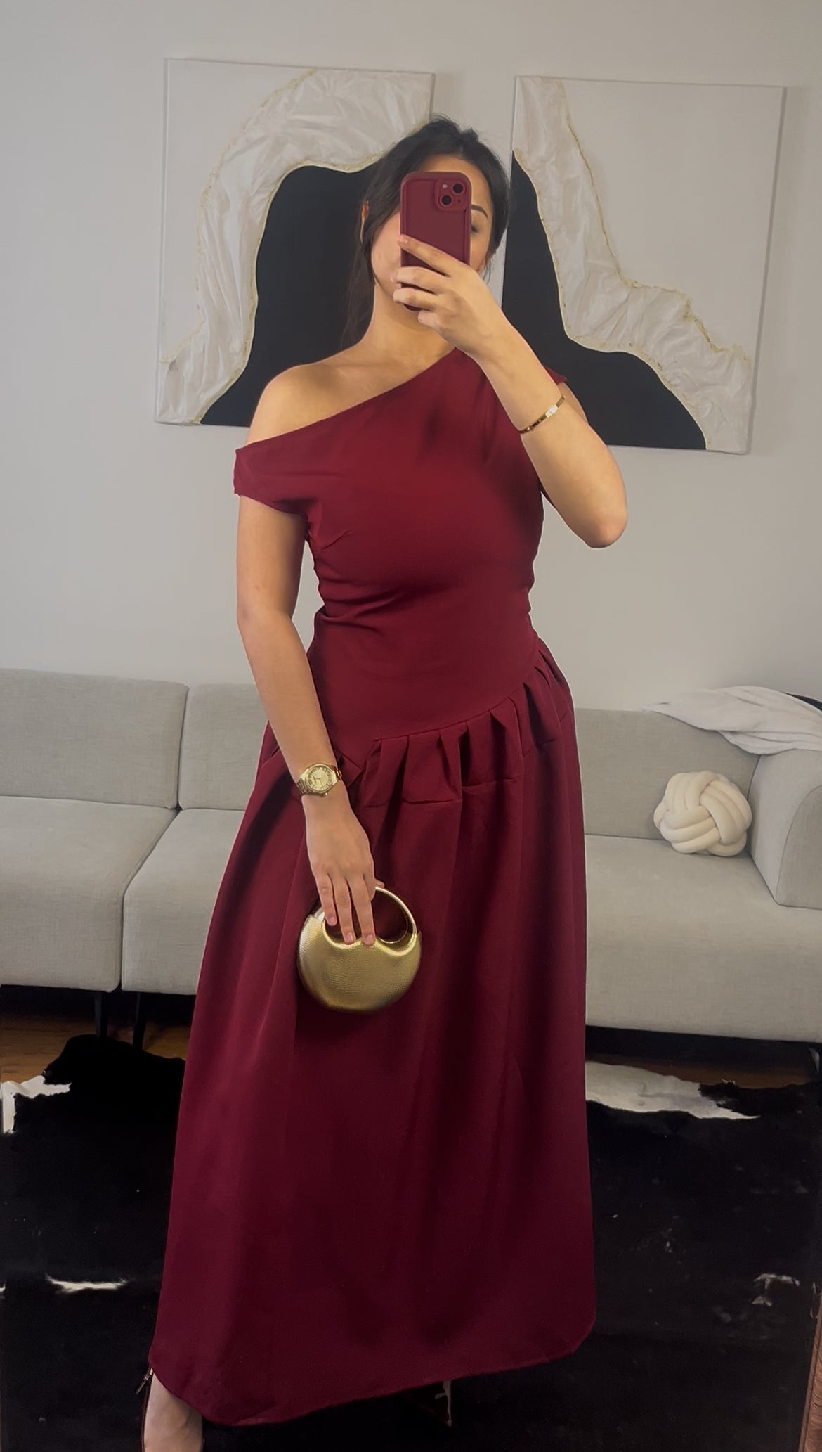 Pleated midi dress