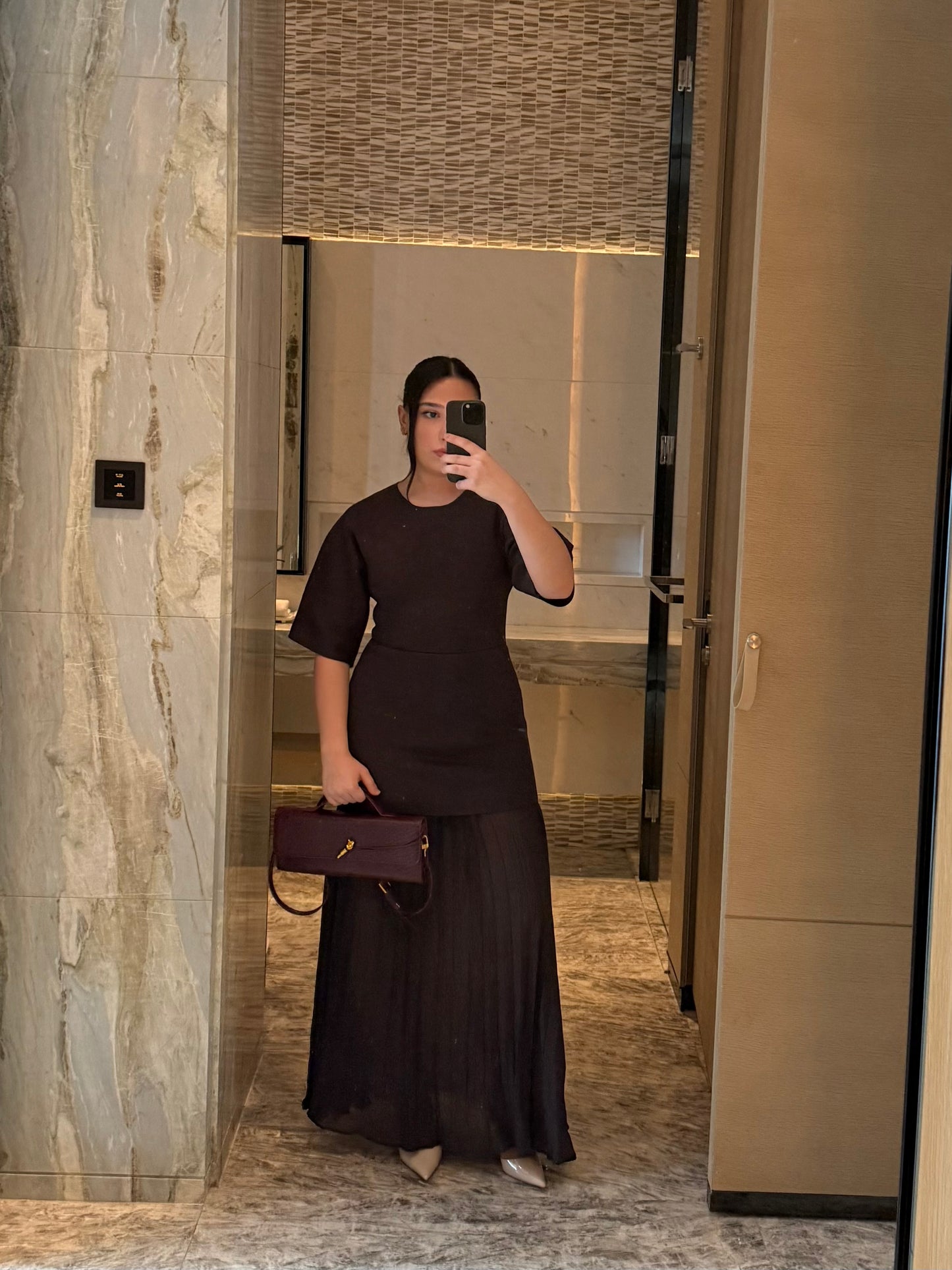 A-line pleated dress